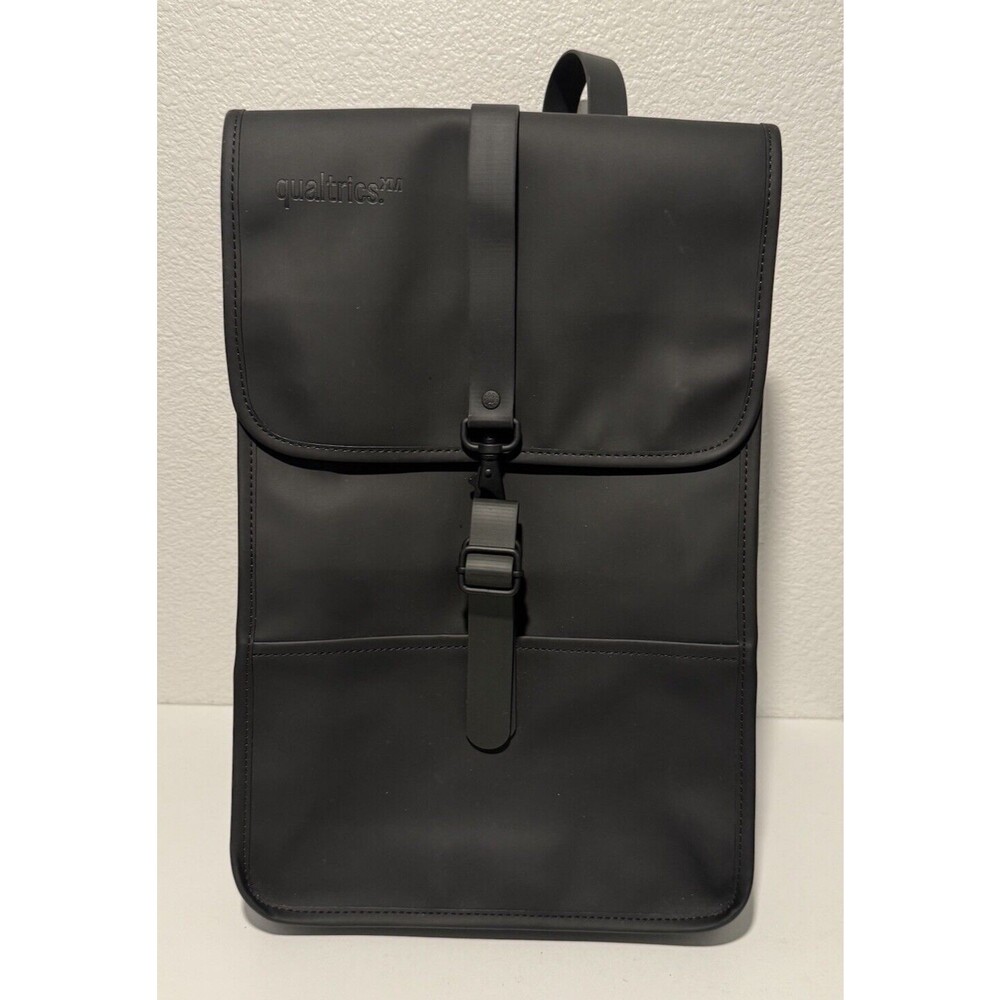 RAINS Slim Laptop Backpack Black Qualtrics Waterproof Rubber Work Commuter
